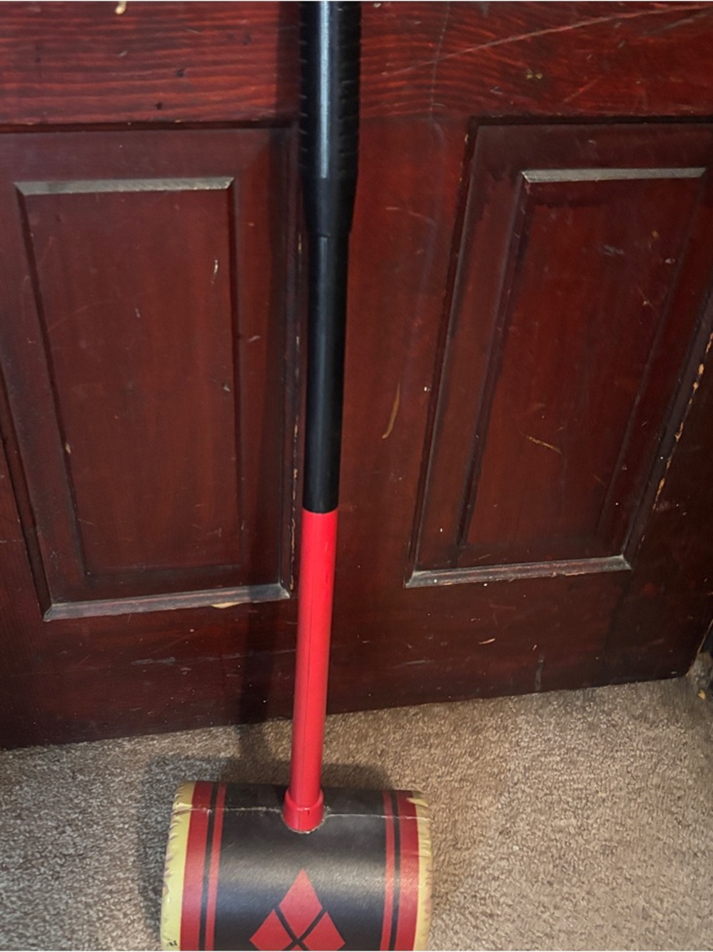 Harley Quinn costume prop Red and Black Rubber Mallet -